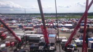 truckersfestival, uitzicht vanuit de kraan, vrachtwagens